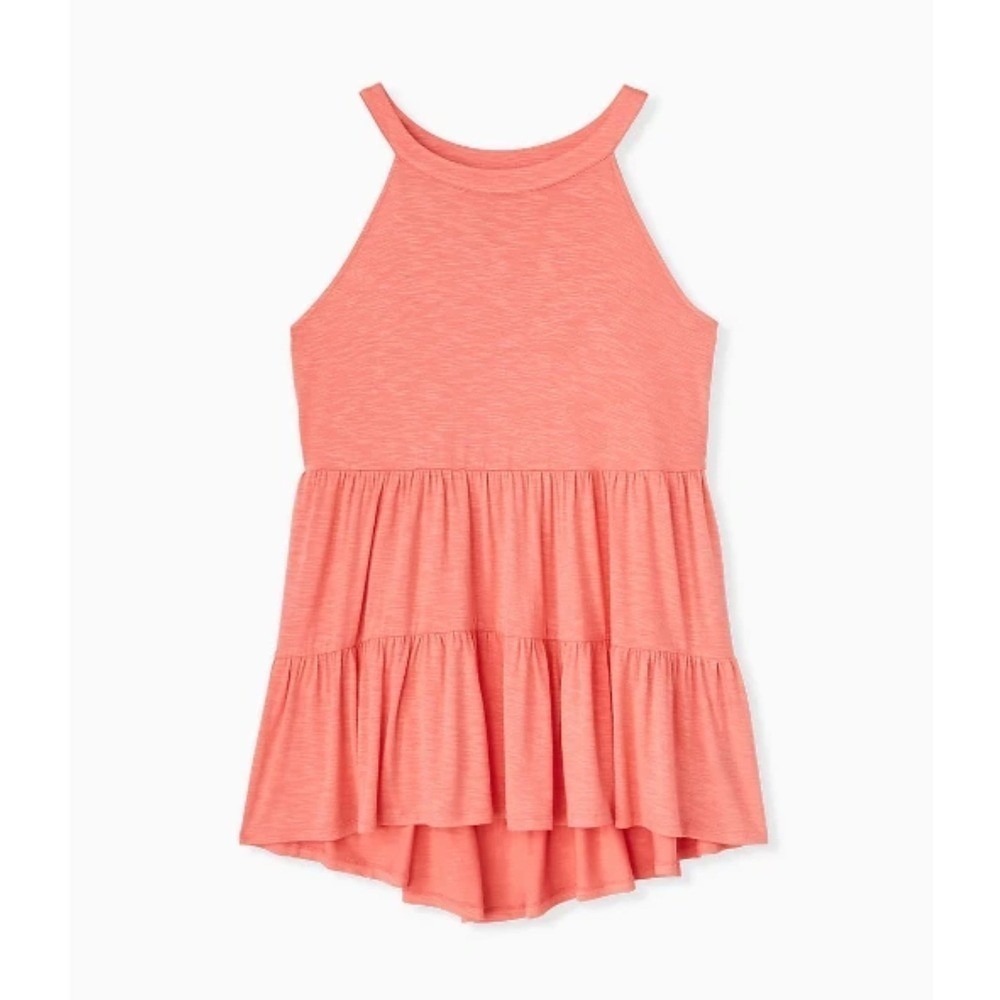 Torrid Super Soft Knits Coral Tiered Halter Top‎ Size 2